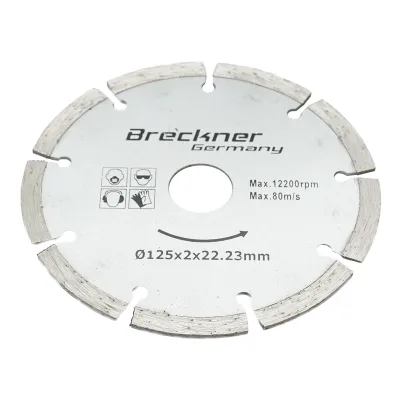 Disco diamantato segmentato 125x2x22.23mm per taglio a secco di calcestruzzo e ceramica Breckner Germany - immagine 2
