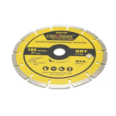 Disco diamantato segmentato 180x22,23mm, max. velocità. 8500 giri/min, taglio a secco per cemento, pietra, granito, marmo Crownman - immagine 3