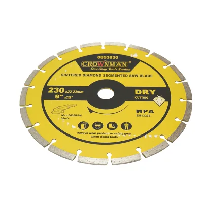 Disco diamantato segmentato 230x22,23mm, max. velocità. 6600 giri/min, taglio a secco per cemento, pietra, granito, marmo Crownman - immagine 3