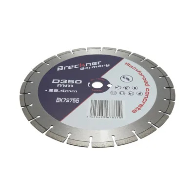 Disco diamantato segmentato 350x25,4 mm, segmento 10 mm per cemento armato, pavimentazioni, archi, pietra dura Breckner Germany - immagine 3