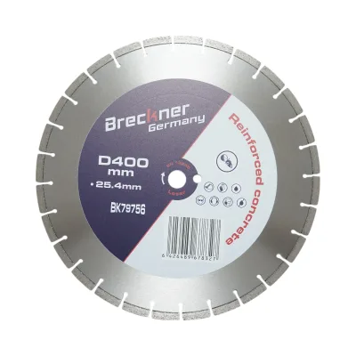 Disco diamantato segmentato 400x25,4 mm, segmento 10 mm per cemento armato, pavimentazioni, archi, pietra dura Breckner Germany