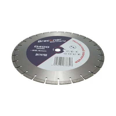 Disco diamantato segmentato 400x25,4 mm, segmento 10 mm per cemento armato, pavimentazioni, archi, pietra dura Breckner Germany - immagine 3
