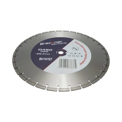 Disco diamantato segmentato 450x25,4 mm, segmento 10 mm per cemento armato, pavimentazioni, archi, pietra dura Breckner Germany - immagine 3