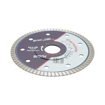 Disco diamantato turbo 115x22,23 mm, segmento 8 mm per piastrelle, maiolica, ceramica dura, marmo, granito Breckner Germany - immagine 3