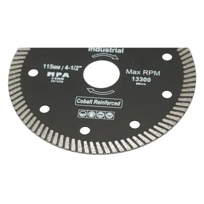 Disco diamantato turbo 115x22.23x1.35 mm, velocità massima 13.300 giri/min, taglio a umido/asciutto per pietra e piastrelle ceramiche, Crownman. - immagine 3