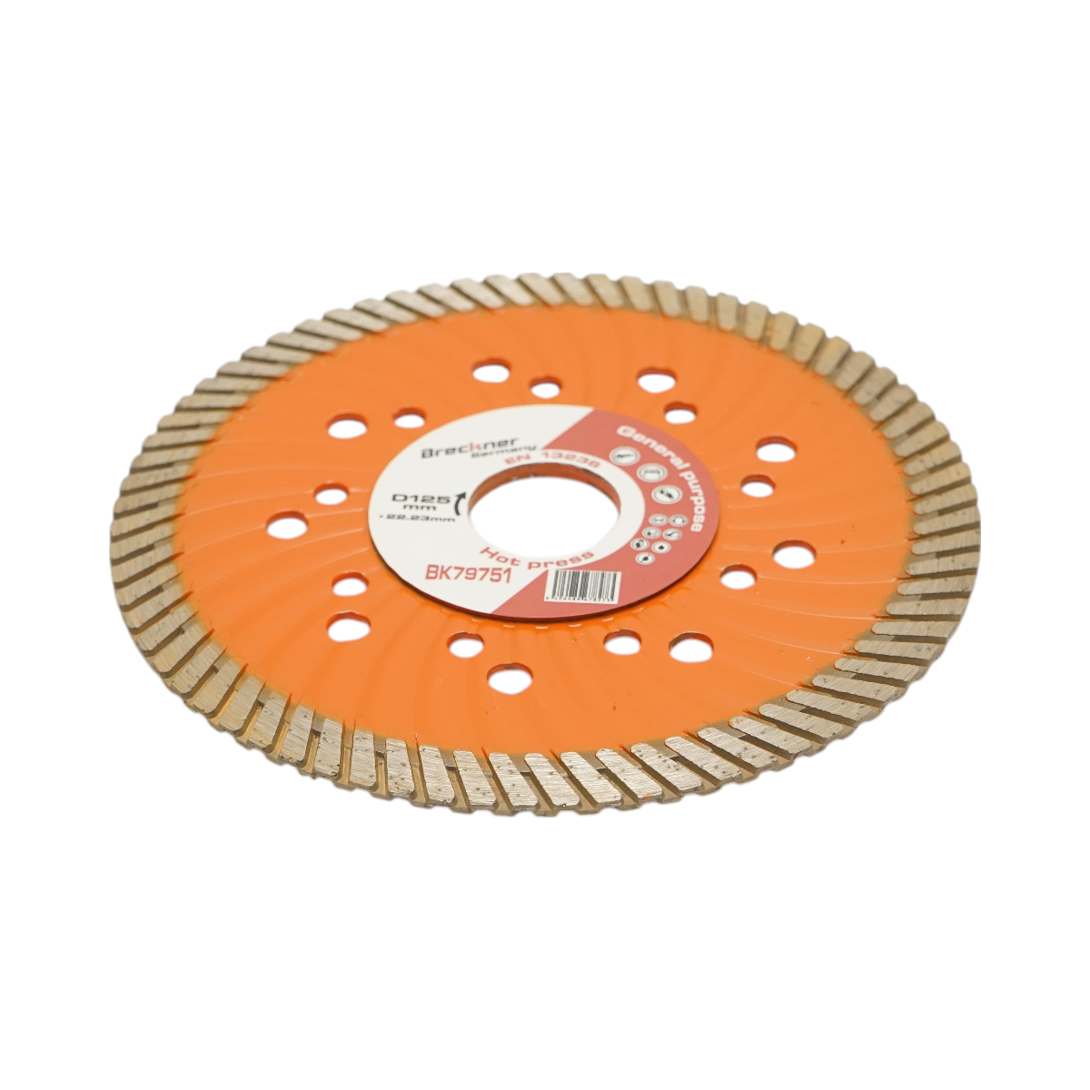 Disco diamantato turbo 125x22,23 mm, segmento 10 mm per piastrelle, autobloccanti, mosaici, pietre dure, marmo, granito Breckner Germany - immagine 3