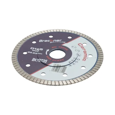 Disco diamantato turbo 125x22,23 mm, segmento 8 mm per piastrelle, maiolica, ceramica dura, marmo, granito Breckner Germany - immagine 3