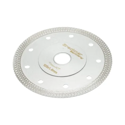 Disco diamantato turbo continuo 125 × 1,5 × 22,23 mm, taglio a umido/secco per ceramica dura, gres porcellanato, piastrelle. Breckner Germany - immagine 2