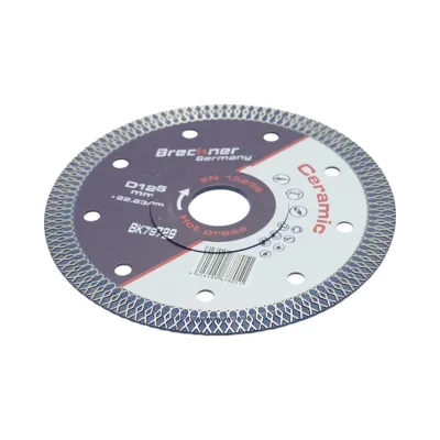 Disco diamantato turbo continuo 125x22,23 mm, segmento 10 mm per piastrelle, maiolica, ceramica dura Breckner Germany - immagine 3