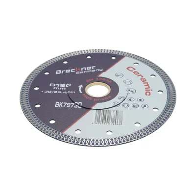 Disco diamantato turbo continuo 180x30/25,4 mm, segmento 10 mm per piastrelle, maiolica, ceramica dura Breckner Germany - immagine 3