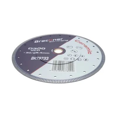 Disco diamantato turbo continuo 300x30/25,4 mm, segmento 10 mm per piastrelle, maiolica, ceramica dura Breckner Germany - immagine 3