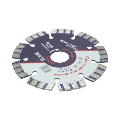 Disco diamantato turbo segmentato 115x22,23 mm, segmento 10 mm per cemento armato, pietra dura, autobloccanti Breckner Germany - immagine 3