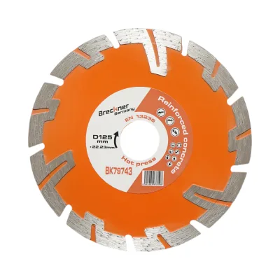 Disco diamantato turbo segmentato 125x22,23 mm, segmento 8 mm per BCA, mattoni, massetto, cemento armato Breckner Germany