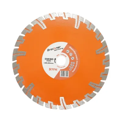 Disco diamantato turbo segmentato 230x22,23 mm, segmento 8 mm per BCA, mattoni, massetto, cemento armato Breckner Germany