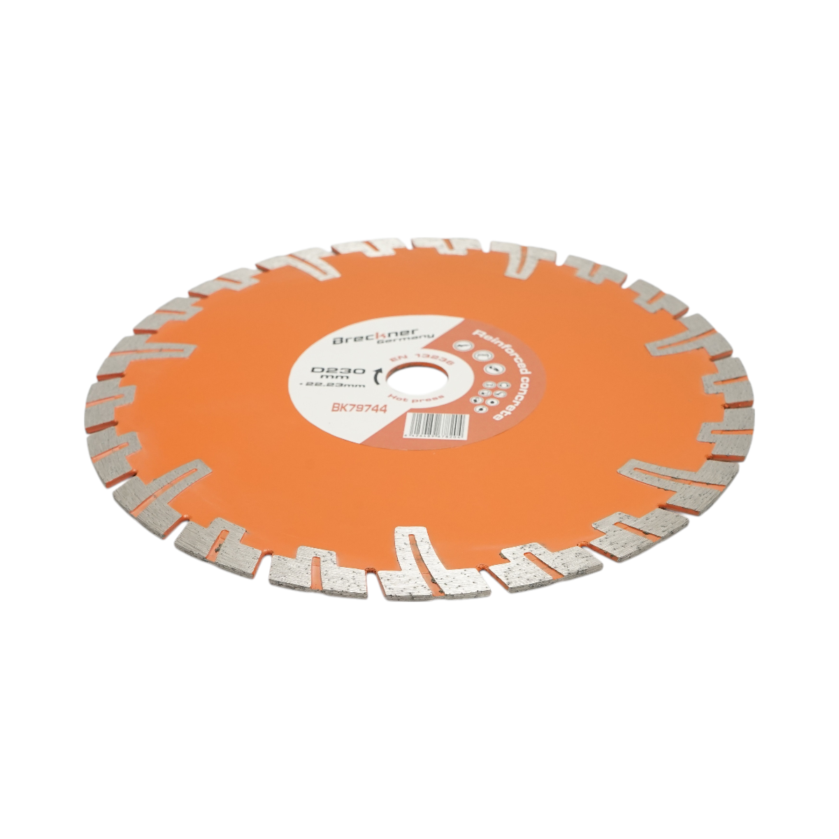 Disco diamantato turbo segmentato 230x22,23 mm, segmento 8 mm per BCA, mattoni, massetto, cemento armato Breckner Germany - immagine 3