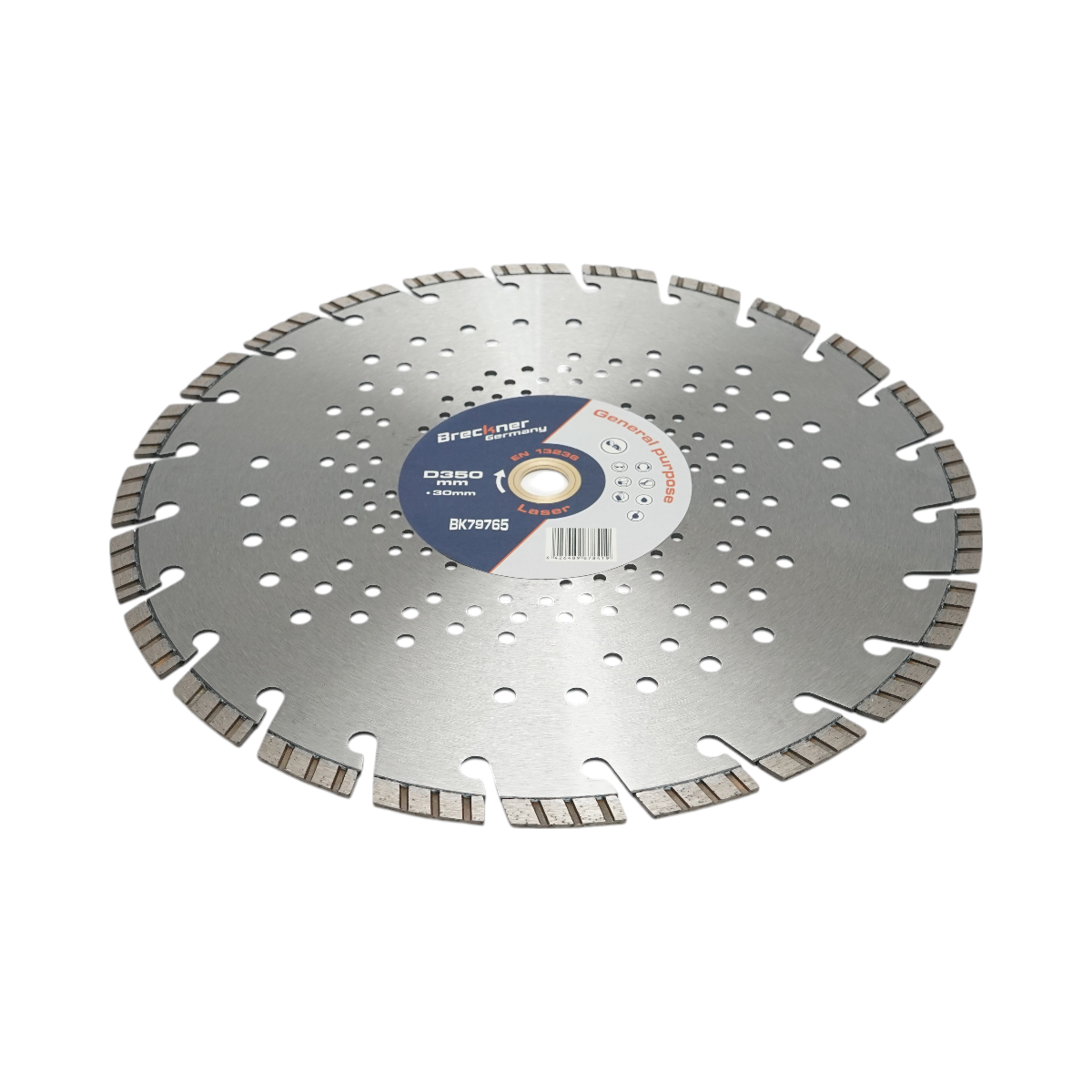 Disco diamantato turbo segmentato 350x30mm, segmento 10mm per cemento armato, pavimentazioni, archi, pietra dura Breckner Germany - immagine 3