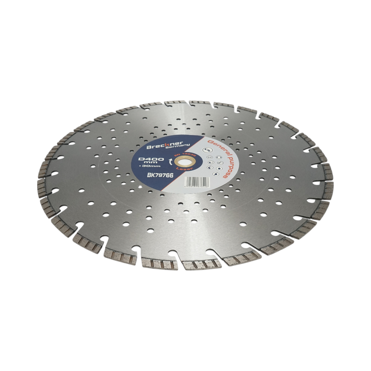 Disco diamantato turbo segmentato 400x30mm, segmento 10mm per cemento armato, pavimentazioni, archi, pietra dura Breckner Germany - immagine 3