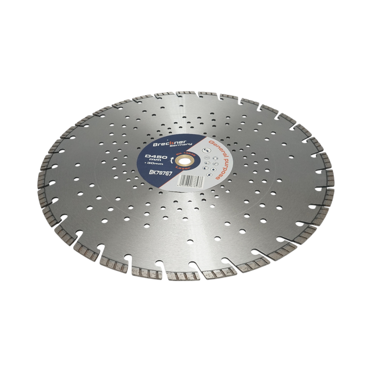 Disco diamantato turbo segmentato 450x30mm, segmento 10mm per cemento armato, pavimentazioni, archi, pietra dura Breckner Germany - immagine 3
