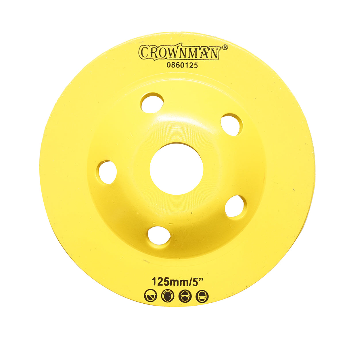 Disco diamantato turbo segmentato tipo coppa 125x22.23 mm per levigatura di cemento, granito e pietra, Crownman - immagine 2