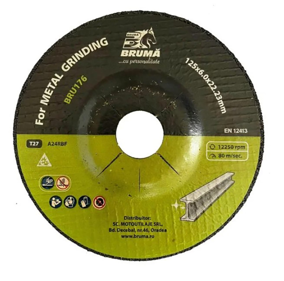 Disco flessibile T27 125x22,23x6mm per taglio e lucidatura metalli