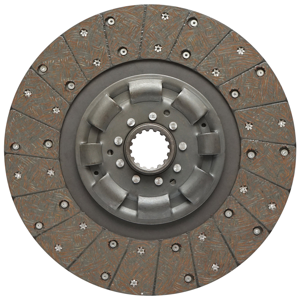 Disco frizione con ferodo e molla 16 scanalature per trattore forestale con motore Perkins - immagine 2