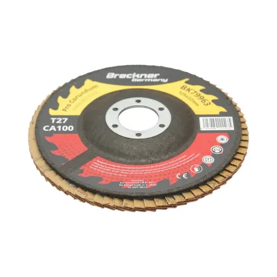Disco lamellare abrasivo al corindone T27 CA100, 125x22mm per la levigatura/lucidatura di acciaio inossidabile e metallo Breckner Germany - immagine 3