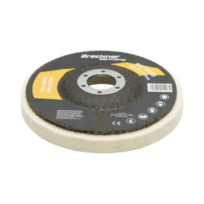 Disco lucidante in feltro 125x12x22,23 mm, per lucidatura e finitura di metalli, acciaio inossidabile e alluminio. Breckner Germany - immagine 2