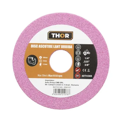 Disco per affilatura catena motosega 100x23x3,2mm, velocità 9550rpm THOR
