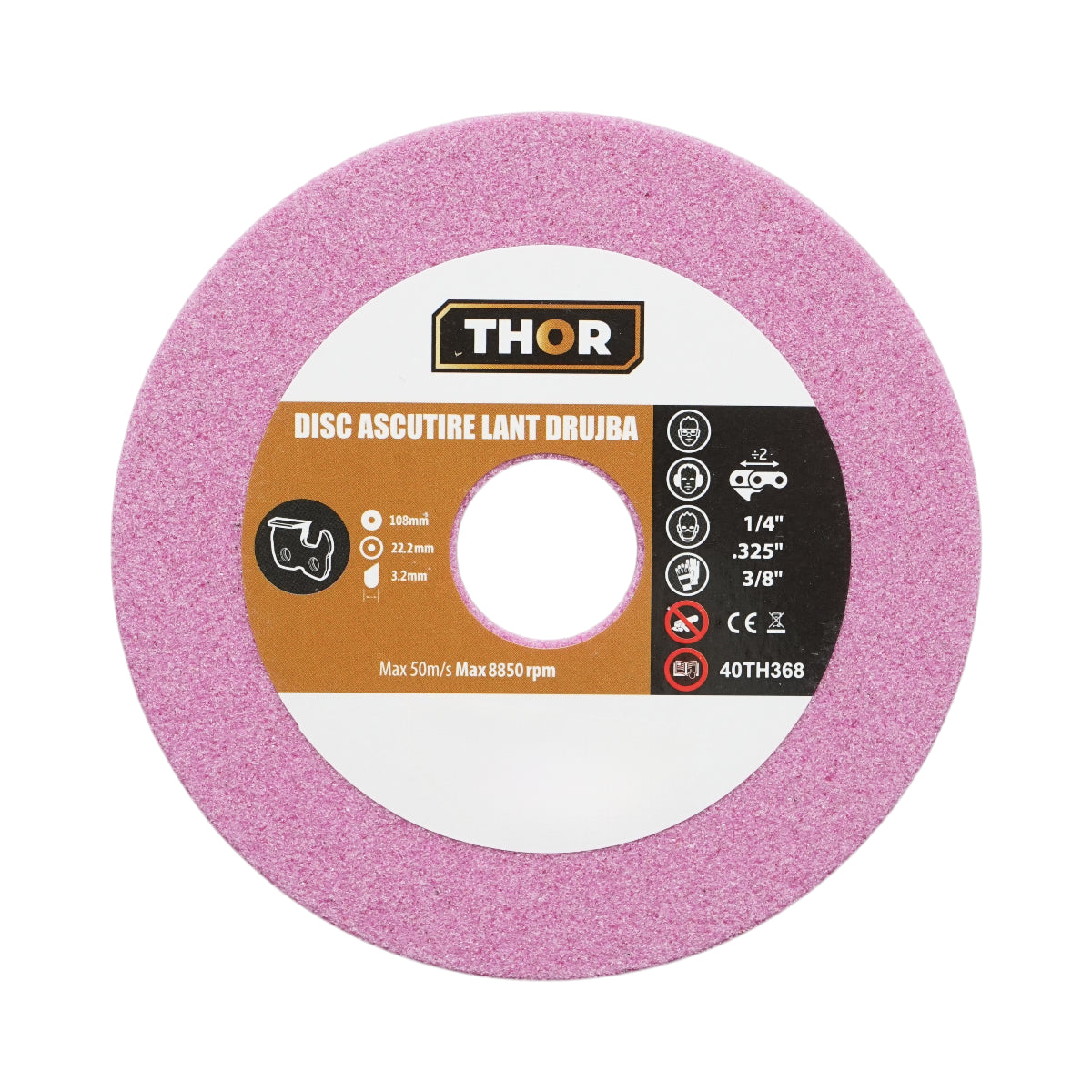 Disco per affilatura catena motosega 108x22,2x3,2mm, velocità 8850rpm THOR