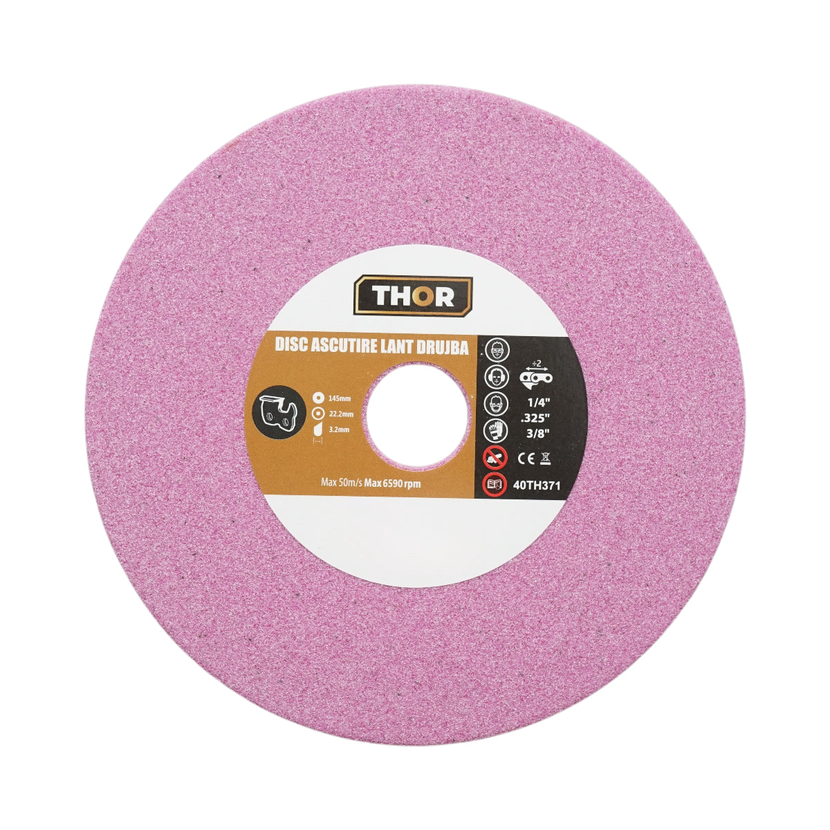Disco per affilatura catena motosega 145x22,2x3,2mm, velocità 6590rpm THOR - immagine 2