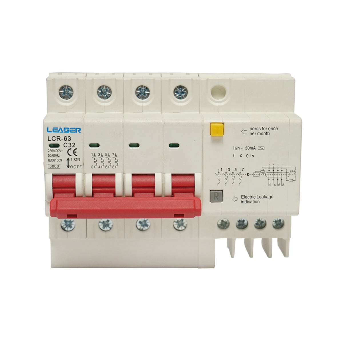 Dispositivo differenziale Leader 4P, 32A, 30mA - immagine 2
