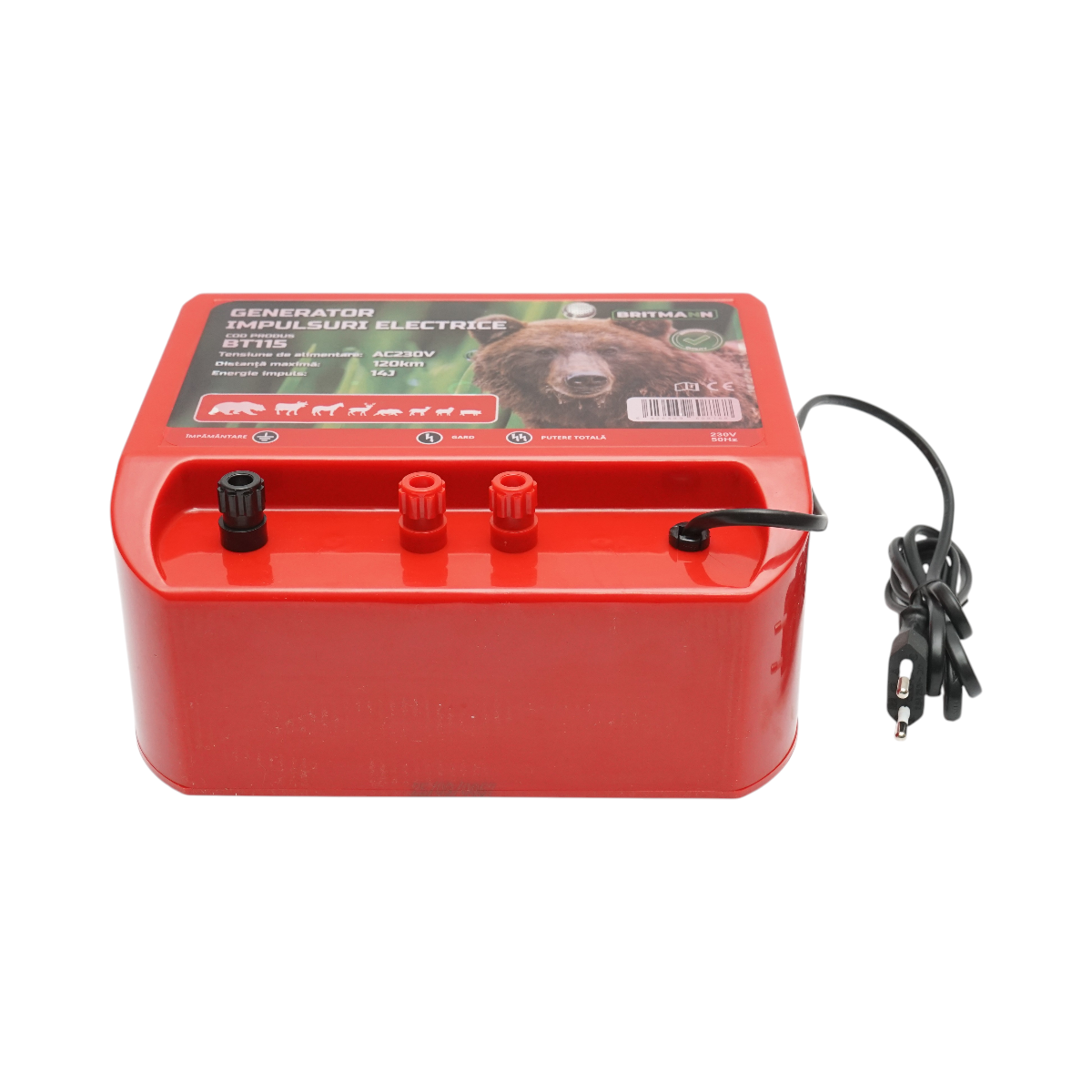 Dispositivo generatore di impulsi 14 Joule, 220V, 120 km per recinzione elettrica Britmann - immagine 4
