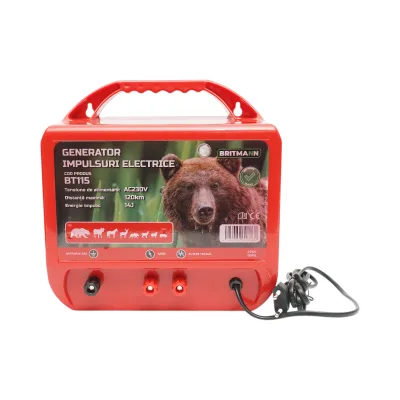 Dispositivo generatore di impulsi 14 Joule, 220V, 120 km per recinzione elettrica Britmann