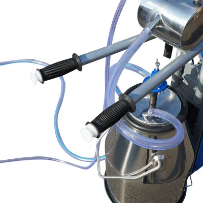 Dispositivo per mungitura di mucche, 1 postazione, 550W, 220V, bidone in acciaio inox da 25L, gruppo di mungitura con 2 manicotti, pressione del vuoto 45-50 kPa, pulsazioni 60-80 cpm. - immagine 12