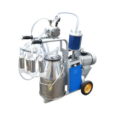 Dispositivo per mungitura di mucche, 1 postazione, 550W, 220V, bidone in acciaio inox da 25L, gruppo di mungitura con 4 manicotti, pressione del vuoto 40-50 kPa, pulsazioni 64 cpm