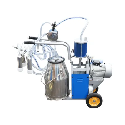 Dispositivo per mungitura di mucche, 1 postazione, 550W, 220V, bidone in acciaio inox da 25L, gruppo di mungitura con 4 manicotti, pressione del vuoto 40-50 kPa, pulsazioni 64 cpm - immagine 3