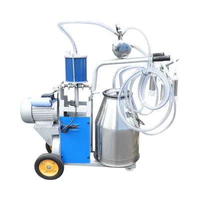 Dispositivo per mungitura di mucche, 1 postazione, 550W, 220V, bidone in acciaio inox da 25L, gruppo di mungitura con 4 manicotti, pressione del vuoto 40-50 kPa, pulsazioni 64 cpm - immagine 5