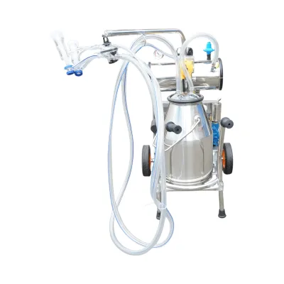Dispositivo per mungitura di pecore, 1 postazione, 750W, 220V, bidone in acciaio inox da 25L, gruppo di mungitura con 2 manicotti, pressione del vuoto 40-50 kPa, pulsazioni 60-80 cpm - immagine 8