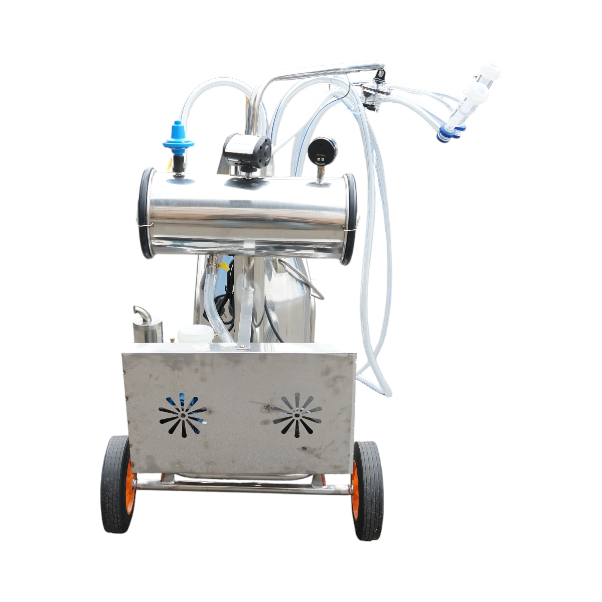 Dispositivo per mungitura di pecore, 1 postazione, 750W, 220V, bidone in acciaio inox da 25L, gruppo di mungitura con 2 manicotti, pressione del vuoto 40-50 kPa, pulsazioni 60-80 cpm - immagine 6