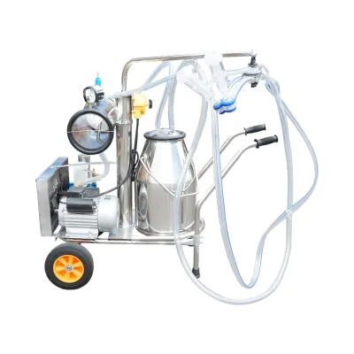 Dispositivo per mungitura di pecore, 1 postazione, 750W, 220V, bidone in acciaio inox da 25L, gruppo di mungitura con 2 manicotti, pressione del vuoto 40-50 kPa, pulsazioni 60-80 cpm - immagine 4