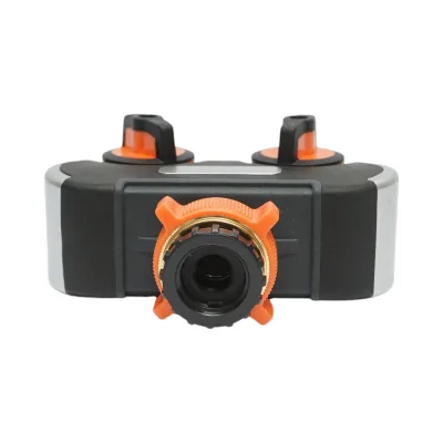 Distributore a 2 vie con rubinetti, connettori 1/2 e adattatore rubinetto 1/2-3/4 per tubo da giardino - immagine 8