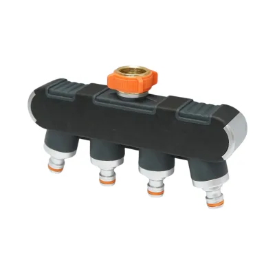 Distributore a 4 vie con rubinetti, connettori 1/2 e adattatore rubinetto 1/2-3/4 per tubo da giardino - immagine 8