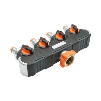 Distributore a 4 vie con rubinetti, connettori 1/2 e adattatore rubinetto 1/2-3/4 per tubo da giardino - immagine 9