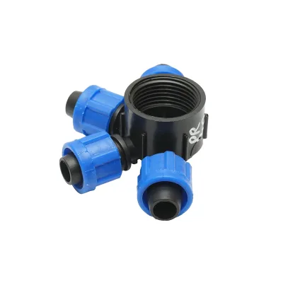 Distributore di connessione per tubo e banda di gocciolamento da 17mm con 4 teste per sistemi di irrigazione - immagine 3