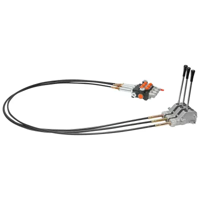 Distributore idraulico a 3 leve, lunghezza cavo 2,5 m pressione 250 bar portata 40 l/min - immagine 5