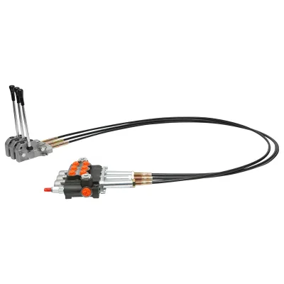Distributore idraulico a 3 leve, lunghezza cavo 2,5 m pressione 250 bar portata 40 l/min - immagine 4