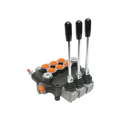 Distributore idraulico a 3 leve, portata 80L/min, con leva e riduzione inclusi -15 /+80 Breckner Germany - immagine 5