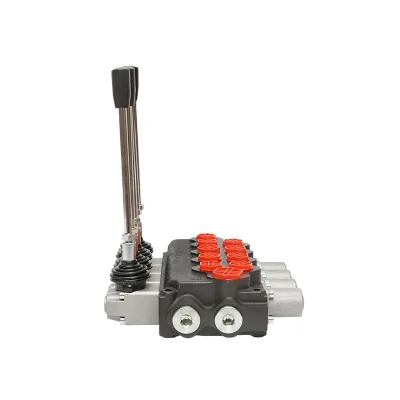 Distributore idraulico a 4 leve, valvola di sicurezza SD11, portata 80L/min, leva e riduzione -15 /+80 Breckner Germany - immagine 6