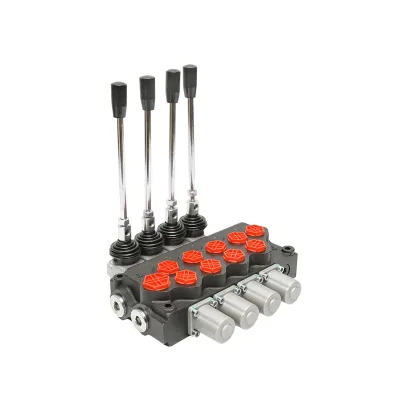 Distributore idraulico a 4 leve, valvola di sicurezza SD11, portata 80L/min, leva e riduzione -15 /+80 Breckner Germany - immagine 9