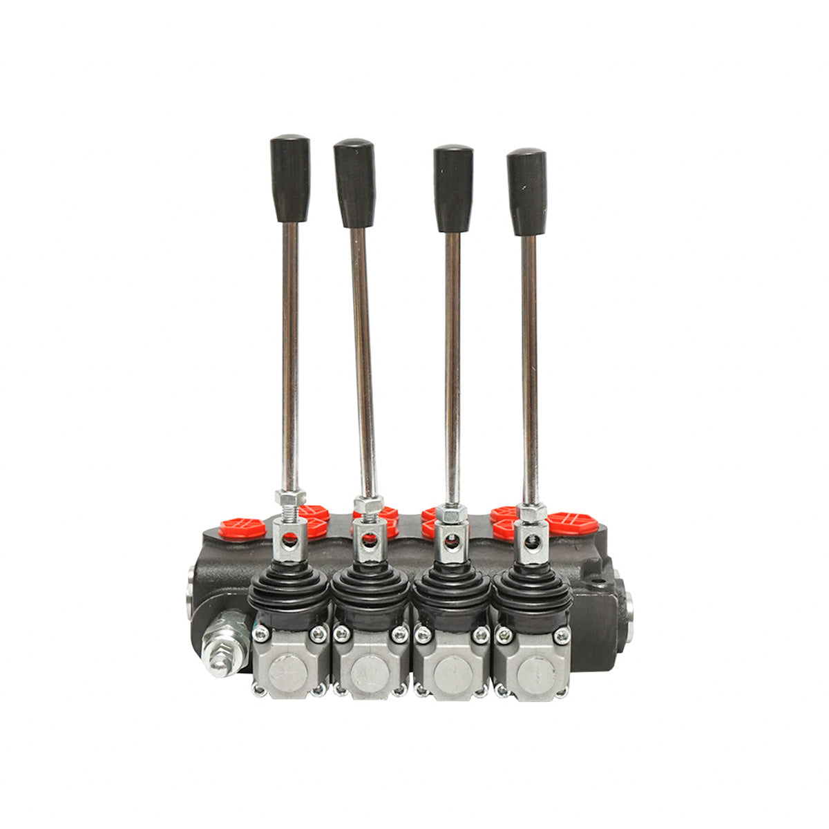 Distributore idraulico a 4 leve, valvola di sicurezza SD11, portata 80L/min, leva e riduzione -15 /+80 Breckner Germany - immagine 8